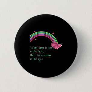 Badge Rond 5 Cm L'Amour Dans Le Coeur Les Arcs En Ciel Retro Graph