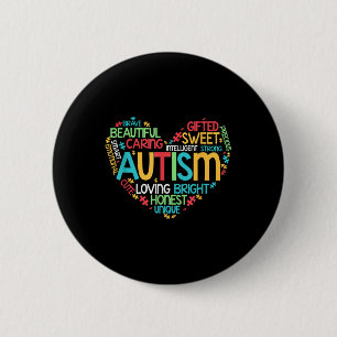 Badge Rond 5 Cm L'Amour De La Sensibilisation sur l'autisme Belle