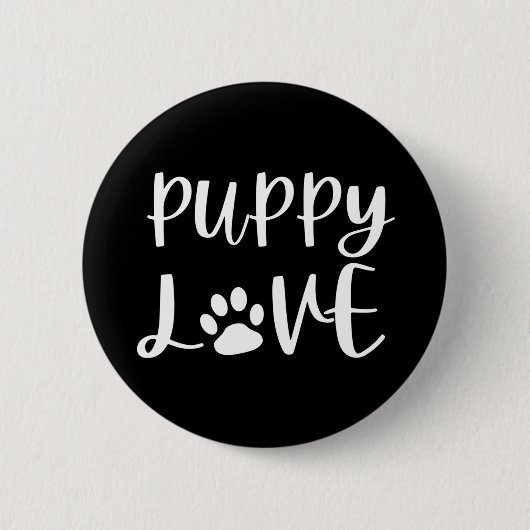 Badge Rond 5 Cm L'amour des chiots (Devant)