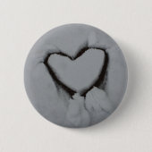 Badge Rond 5 Cm L'Amour d'hiver - Coeur en neige (Devant)