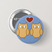 Badge Rond 5 Cm L'amour du coeur du hibou (Devant & derrière)