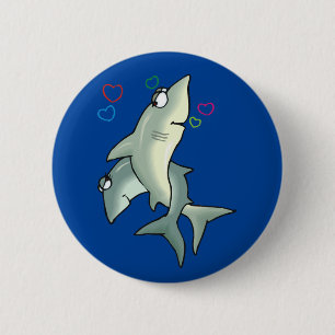 Badge Rond 5 Cm L'amour du requin