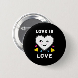 Badge Rond 5 Cm L'Amour Du Visage Du Coeur Est L'Amour LGBTQ Pride