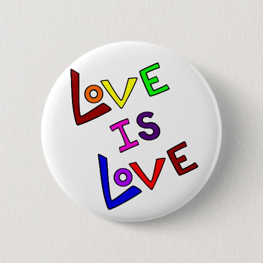 Badge Rond 5 Cm L'AMOUR EST ~ d'AMOUR (- à angles simple et (Devant)