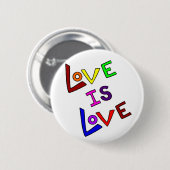 Badge Rond 5 Cm L'AMOUR EST ~ d'AMOUR (- à angles simple et (Devant & derrière)