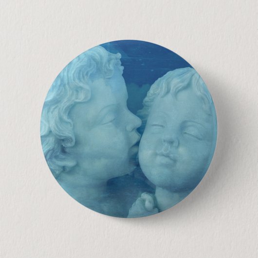 Badge Rond 5 Cm L'amour est dans le ciel, baisers en pierre (Devant)