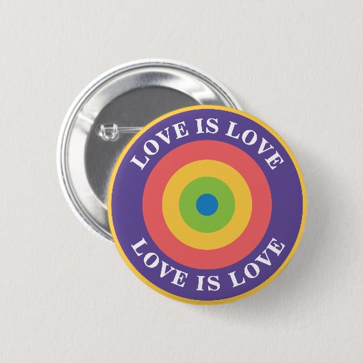 Badge Rond 5 Cm L'amour est la cible Love Pride (Devant & derrière)