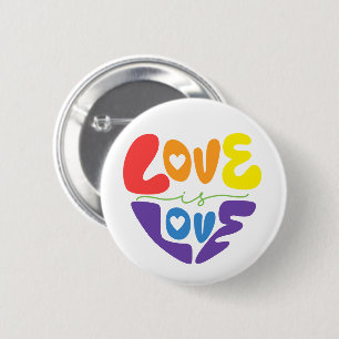 Badge Rond 5 Cm L'amour est la fierté de l'amour - Coeur en forme 