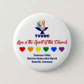 Badge Rond 5 Cm L'amour est l'Esprit - Coeurs arc-en-ciel (Devant)