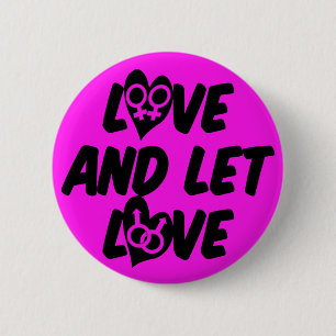 Badge Rond 5 Cm L'amour et a laissé le bouton d'amour