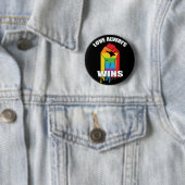Badge Rond 5 Cm L'amour gagne toujours Gay LGBT (En situation)