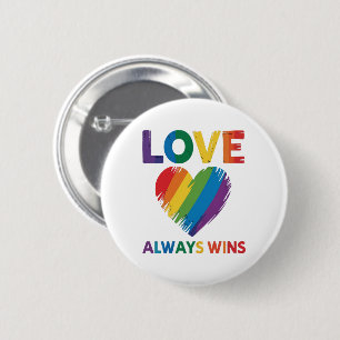 Badge Rond 5 Cm L'amour gagne toujours LGBT