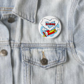 Badge Rond 5 Cm L'amour Grammy badine l'avion (En situation)