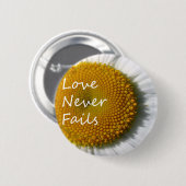 Badge Rond 5 Cm L'amour n'échoue jamais Daisy 1 Corinthiens 13 (Devant & derrière)