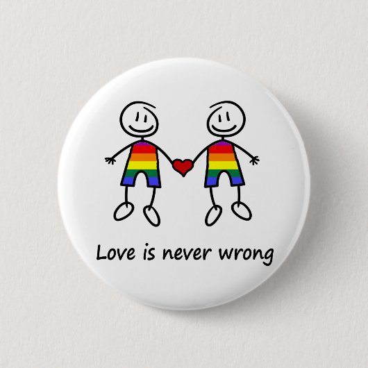 Badge Rond 5 Cm L'amour n'est jamais erroné (Devant)
