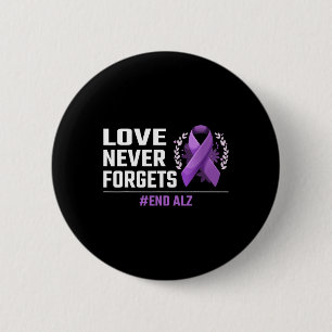 Badge Rond 5 Cm L'amour n'oublie jamais le ruban pourpre Alzheimer