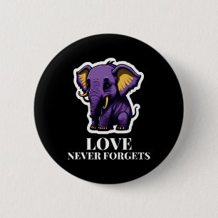 Badge Rond 5 Cm L'amour n'oublie jamais l'éléphant pour les filles