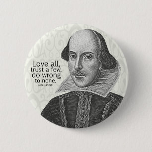 Badge Rond 5 Cm L'amour tout de Shakespeare, font confiance à