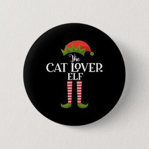 Badge Rond 5 Cm L'Amoureux des chats Elf Xmas Funny Family Matchin