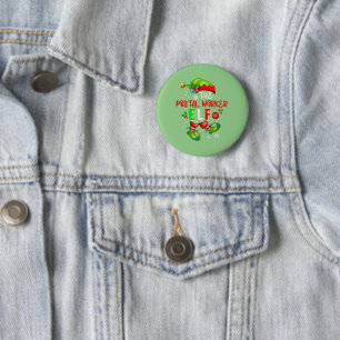 Badge Rond 5 Cm L'Amoureux du costume elf de Noël du travailleur p
