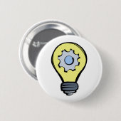 Badge Rond 5 Cm Lampe et engrenage (Devant & derrière)