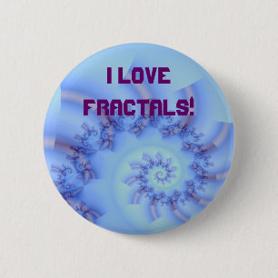 Badge Rond 5 Cm L'amusement 10 de fractale, J'AIME DES FRACTALES !