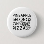 Badge Rond 5 Cm L'Ananas Appartient À La Pizza (Devant)