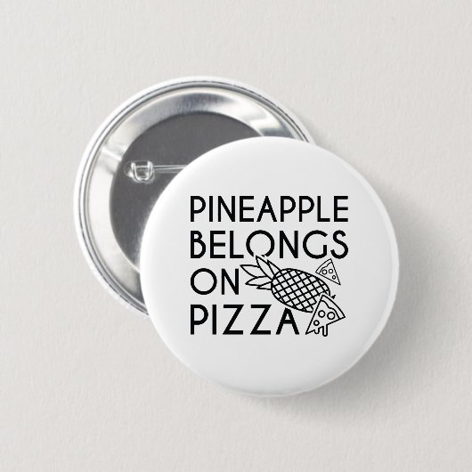 Badge Rond 5 Cm L'Ananas Appartient À La Pizza (Devant & derrière)