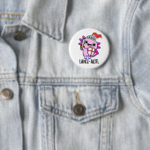 Badge Rond 5 Cm Lance-a-lotl Funny Axolotl Knight Pun (En situation)