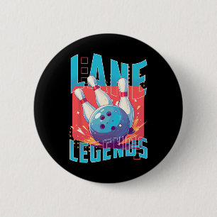 Badge Rond 5 Cm Lane Legends Bowling Sports Design