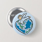 Badge Rond 5 Cm L'Ange de la Terre - (Devant & derrière)