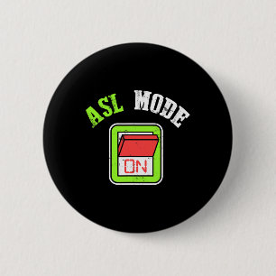 Badge Rond 5 Cm Langue des signes américaine Als Je suis sourd Sen