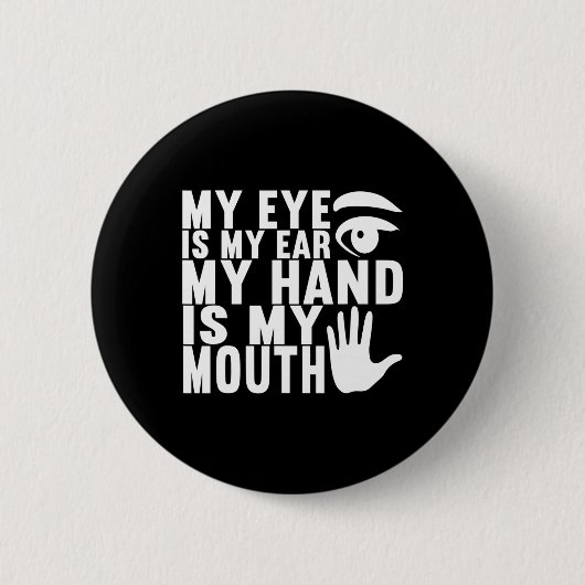 Badge Rond 5 Cm Langue des signes américaine Sensibilisation des s (Devant)