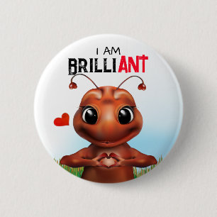 Badge Rond 5 Cm Langue des signes Ant Pun