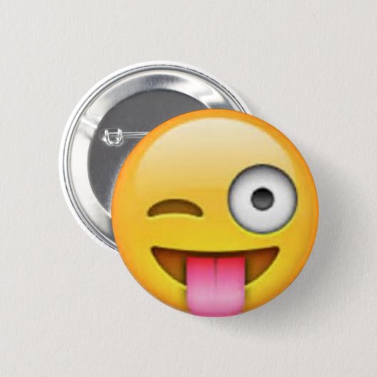Badge Rond 5 Cm Langue Emoji Pin (Devant & derrière)