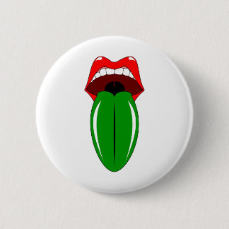 Badge Rond 5 Cm Langue verte