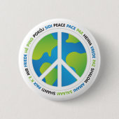 Badge Rond 5 Cm Langues de la paix mondiale (Devant)