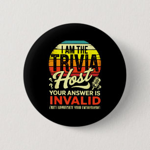 Badge Rond 5 Cm L'animateur de quiz anime une soirée quiz