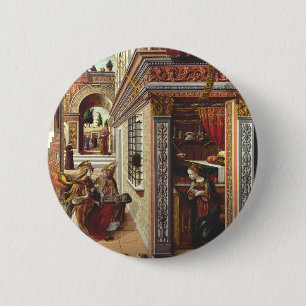 Badge Rond 5 Cm L'Annonciation Carlo Crivelli Art de la Renaissanc