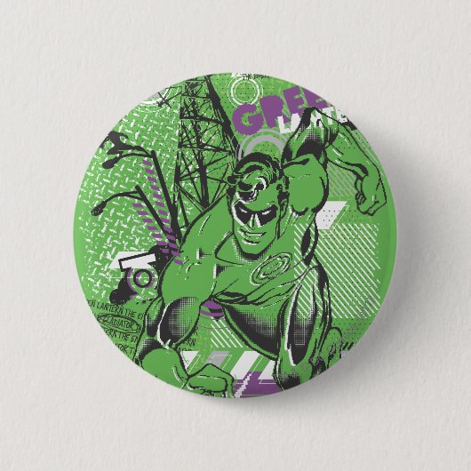 Badge Rond 5 Cm Lanterne verte - affiche absurde de collage (Devant)