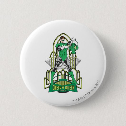 Badge Rond 5 Cm Lanterne verte avec des lettres (Devant)