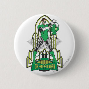 Badge Rond 5 Cm Lanterne verte avec des lettres