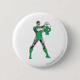 Badge Rond 5 Cm Lanterne verte avec la lanterne