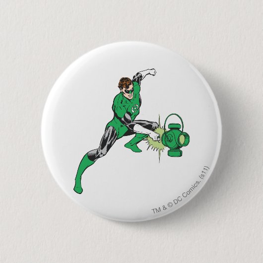 Badge Rond 5 Cm Lanterne verte avec la lanterne 2 (Devant)