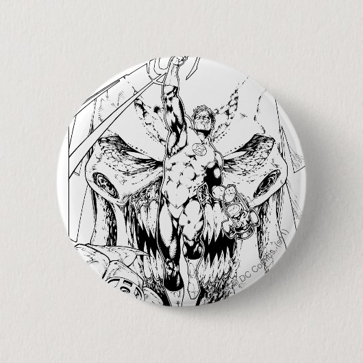 Badge Rond 5 Cm Lanterne verte avec le courant de la lumière (Devant)