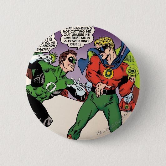 Badge Rond 5 Cm Lanterne verte dans l'anneau (Devant)