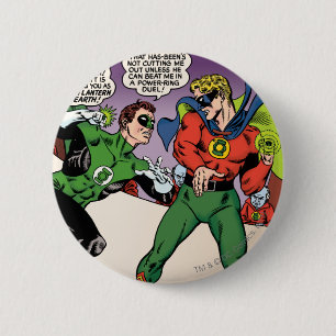 Badge Rond 5 Cm Lanterne verte dans l'anneau