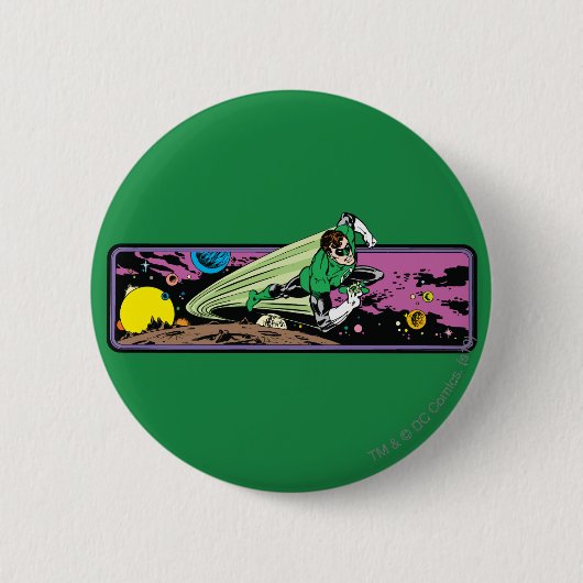 Badge Rond 5 Cm Lanterne verte dans l'espace (Devant)