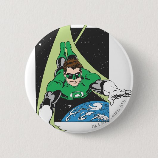 Badge Rond 5 Cm Lanterne verte dans l'espace (Devant)