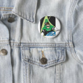 Badge Rond 5 Cm Lanterne verte dans l'espace (En situation)